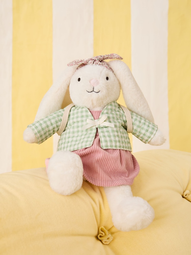 JoJo Maman Bébé Betsey Bunny Plush Bunny with Soft Toy - Image 1 of 6 JoJo Maman Bébé Betsey Bunny Plush Bunny with Soft Toy - Image 1 of 6