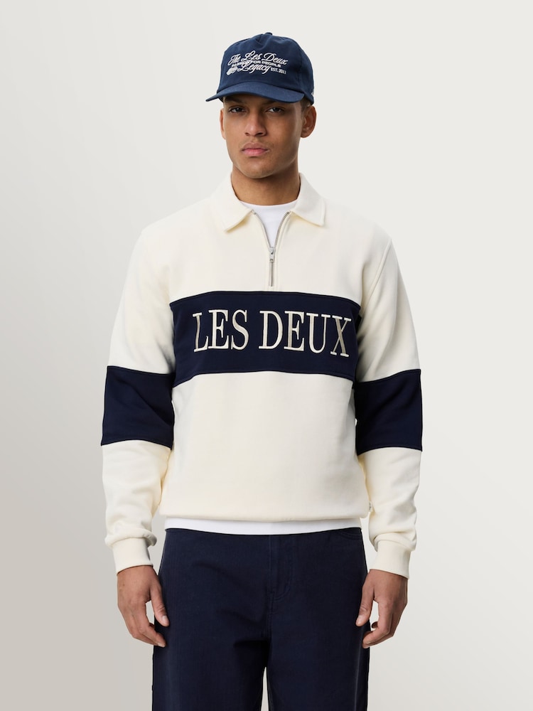 Les Deux Natural Zip Rugby Sweatshirt - Image 1 of 7