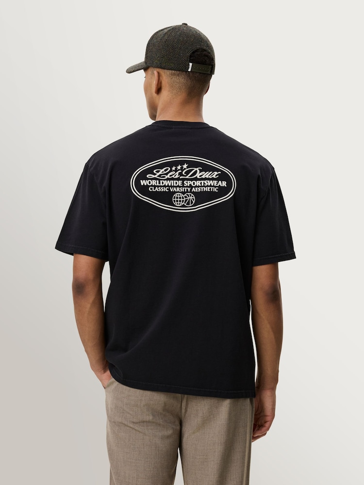 Les Deux Black Worldwide Back Graphic T-Shirt - Image 2 of 5