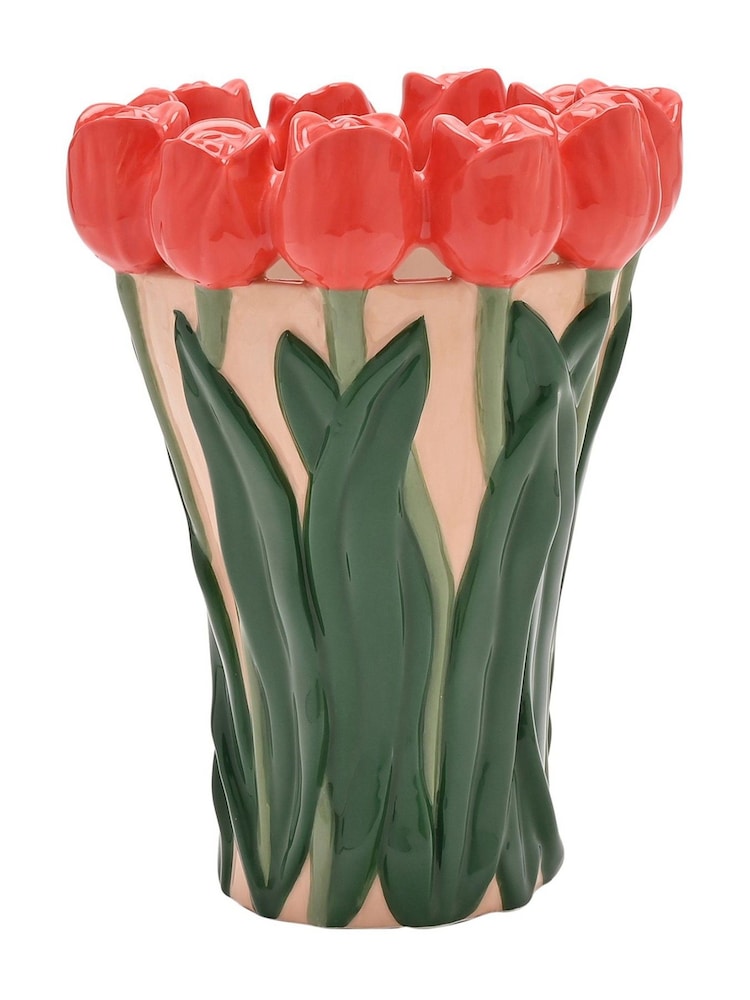 Widdop Red Hand Painted Vase - Tulip - Image 2 of 2