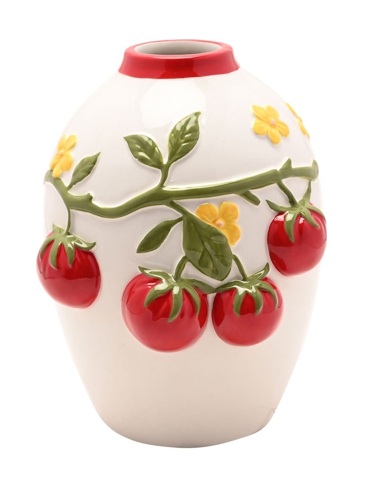 Widdop White Handpainted Embossed Tomato Vase - Large - Image 1 of 3