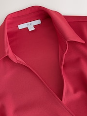 Red Long Sleeve V--Neck Hardwear Blouse - Image 7 of 8