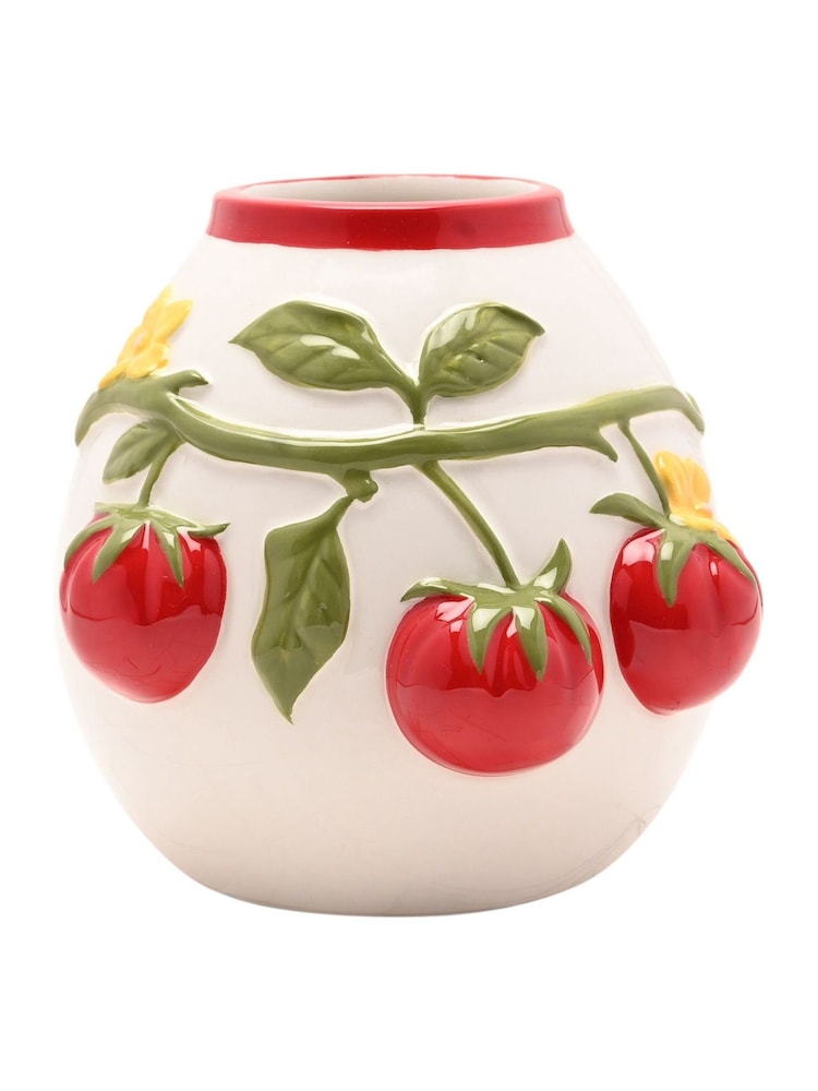 Widdop White Handpainted Embossed Tomato Vase - Small - Image 1 of 4 Widdop White Handpainted Embossed Tomato Vase - Small - Image 1 of 4