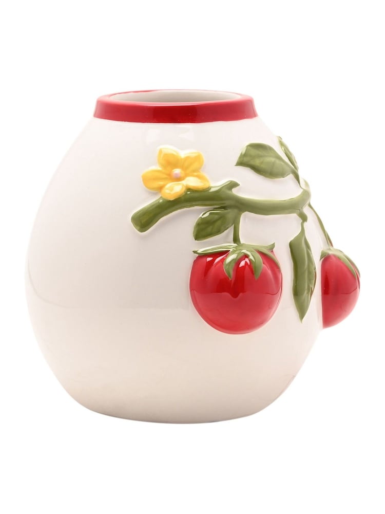 Widdop White Handpainted Embossed Tomato Vase - Small - Image 2 of 4 Widdop White Handpainted Embossed Tomato Vase - Small - Image 2 of 4
