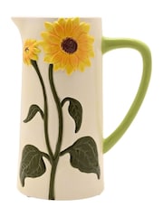 Widdop White Handpainted Sunflower Jug - Image 1 of 5