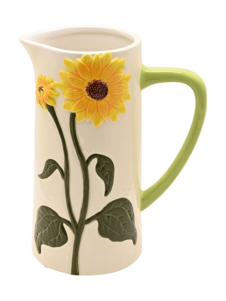 Widdop White Handpainted Sunflower Jug - Image 2 of 5