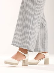 Extra-Wide Fit Espradrille Block Heels Shoes - Image 1 of 4