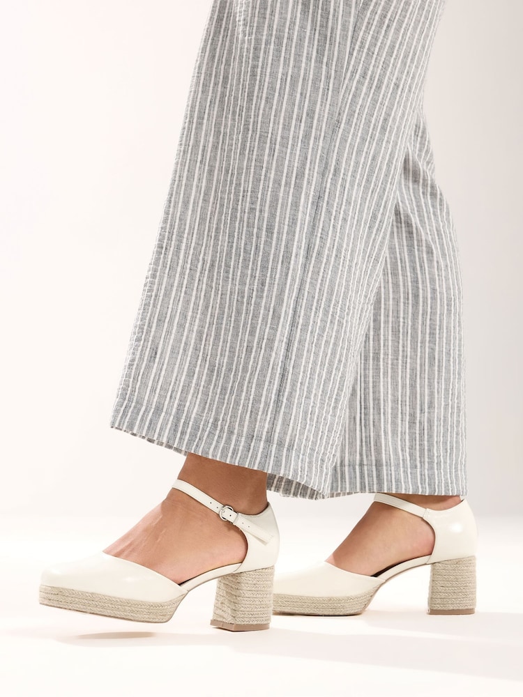 Extra-Wide Fit Espradrille Block Heels Shoes - Image 1 of 4