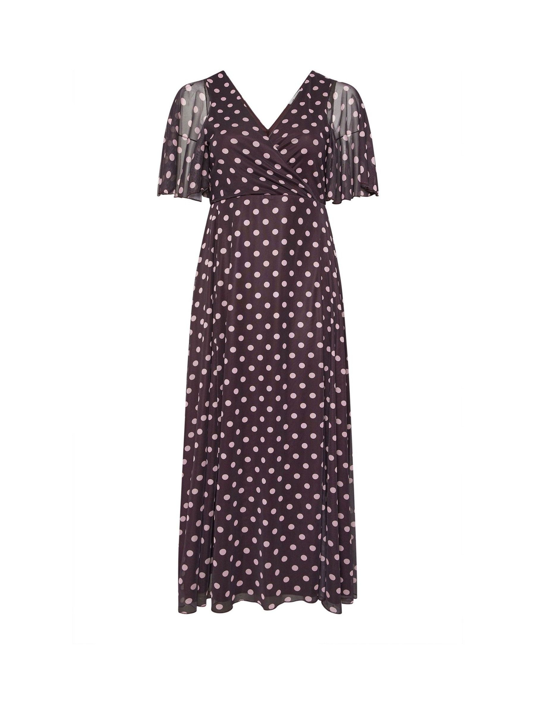 polka dot midi wrap dress Minnie Polka Dot Tiered Midi Dress