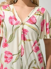 Yours Curve White London Floral Swing Top - Image 4 of 5