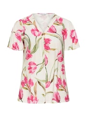Yours Curve White London Floral Swing Top - Image 5 of 5