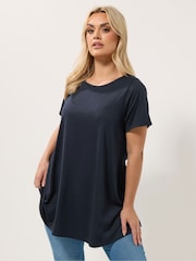 Yours Curve Blue Soft Touch Swing Blouse - Image 1 of 5