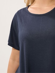 Yours Curve Blue Soft Touch Swing Blouse - Image 4 of 5