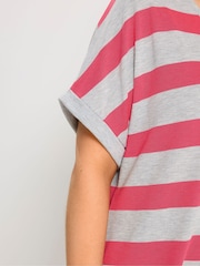 Yours Curve Pink Bold Striped Top - Image 4 of 5
