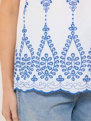 M&Co White Embroidered Short Sleeve Top - Image 4 of 5