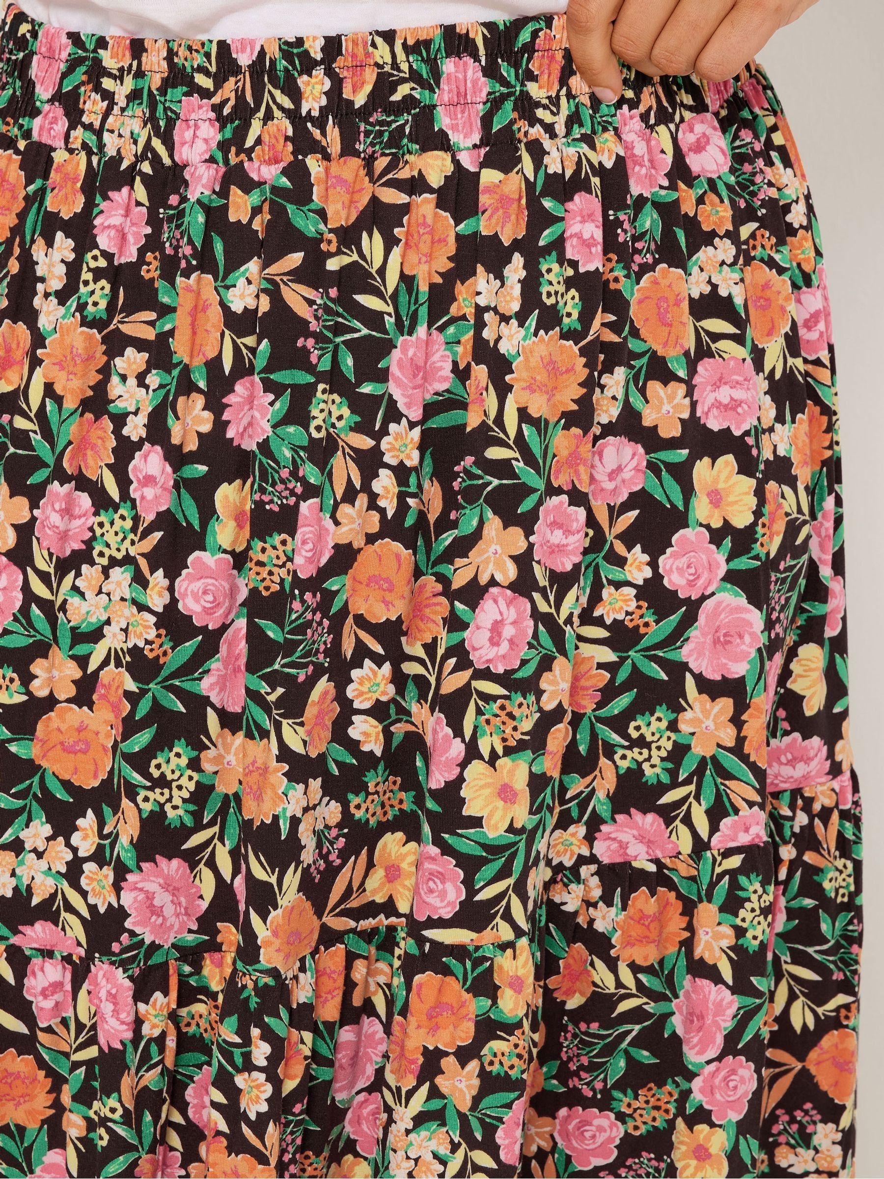 Buy Yours Curve Black Floral Tiered Skirt from Next USA