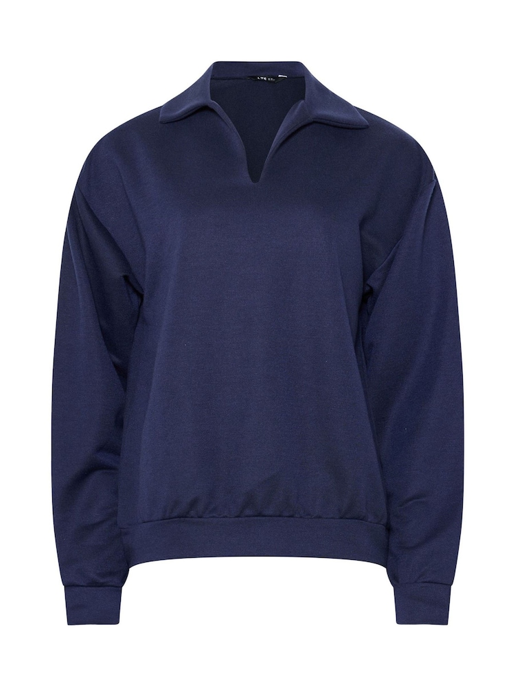 Long Tall Sally Blue Collared Sweat Top - Image 5 of 5 Long Tall Sally Blue Collared Sweat Top - Image 5 of 5