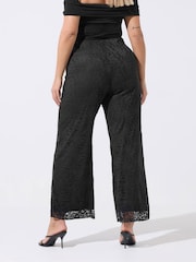 Yours Curve Black Limited Lined Lace Trousers - Image 3 of 5