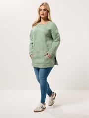 Yours Curve Green Abstract Sweatshirt - Image 2 of 5