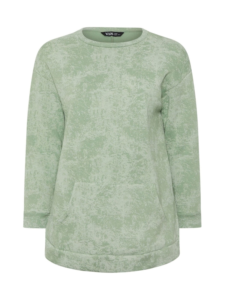 Yours Curve Green Abstract Sweatshirt - Image 5 of 5