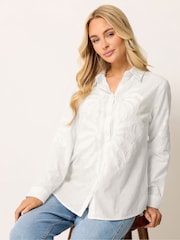 M&Co White Embroidered Long Sleeve Shirt - Image 1 of 5
