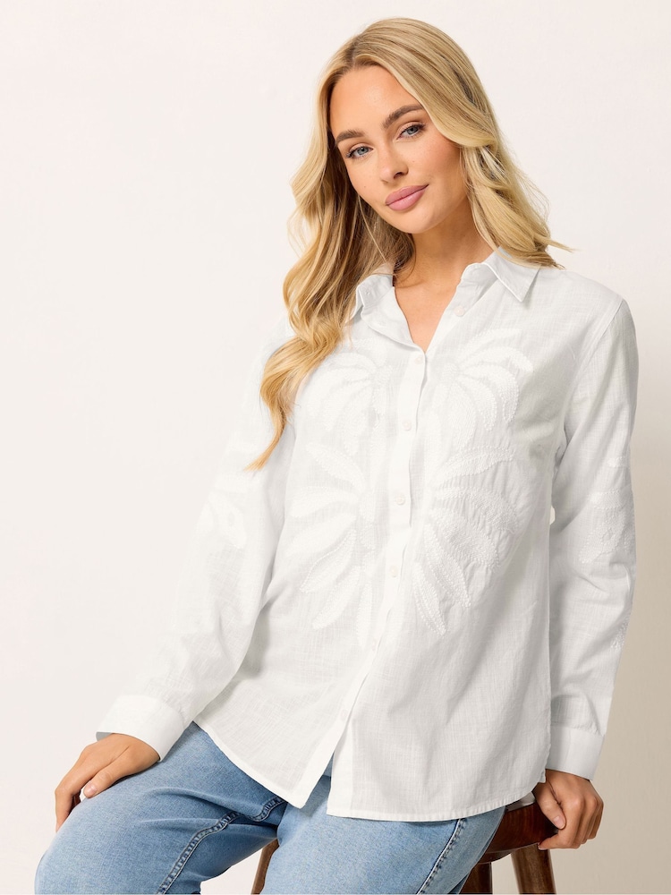 M&Co White Embroidered Long Sleeve Shirt - Image 1 of 5