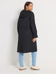 Yours Curve Black Longline Parka Jacket - Image 3 of 5