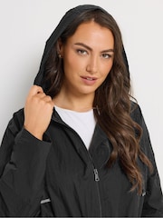 Yours Curve Black Longline Parka Jacket - Image 4 of 5
