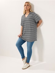 Stripe Polo Blouse - Image 2 of 5
