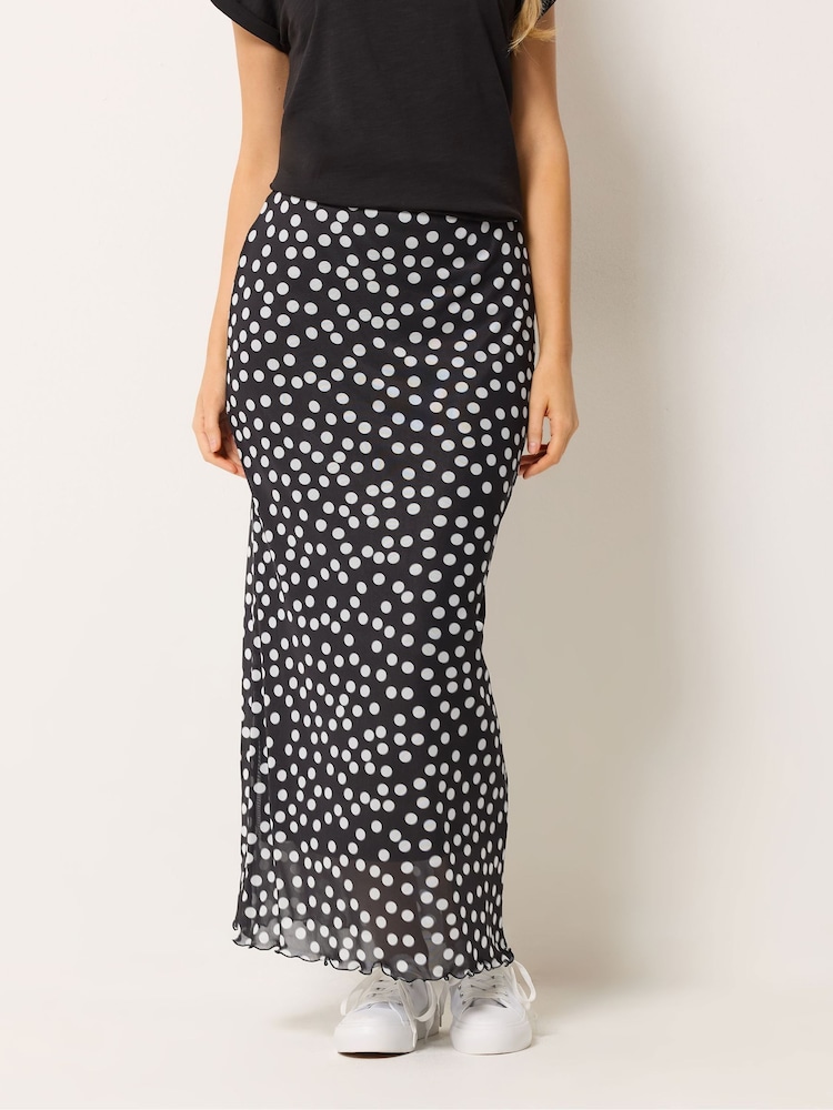 M&Co Black Mesh Maxi Skirt - Image 1 of 5