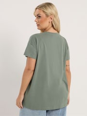 Yours Curve Green Placement Core T-Shirt - Image 3 of 5