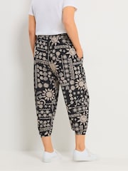 Yours Curve Black Celestial Cropped Harem Trousers - Image 3 of 5