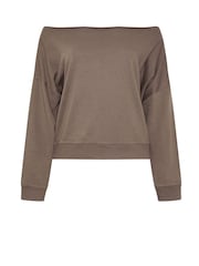 Yours Curve Brown Off Shoulder Sweatshirt - Image 5 of 5