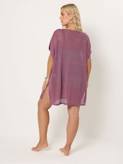 Yours Curve Pink Crochet Throw On Cover Up - Image 4 of 7