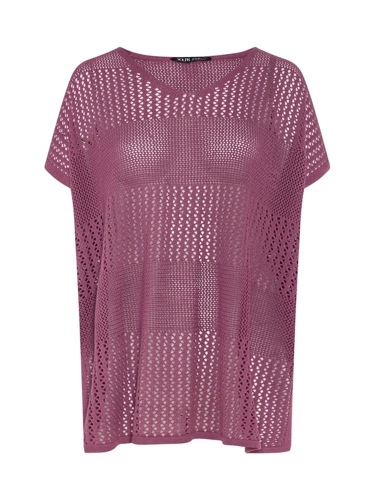 Yours Curve Pink Crochet Throw On Cover Up - Image 7 of 7