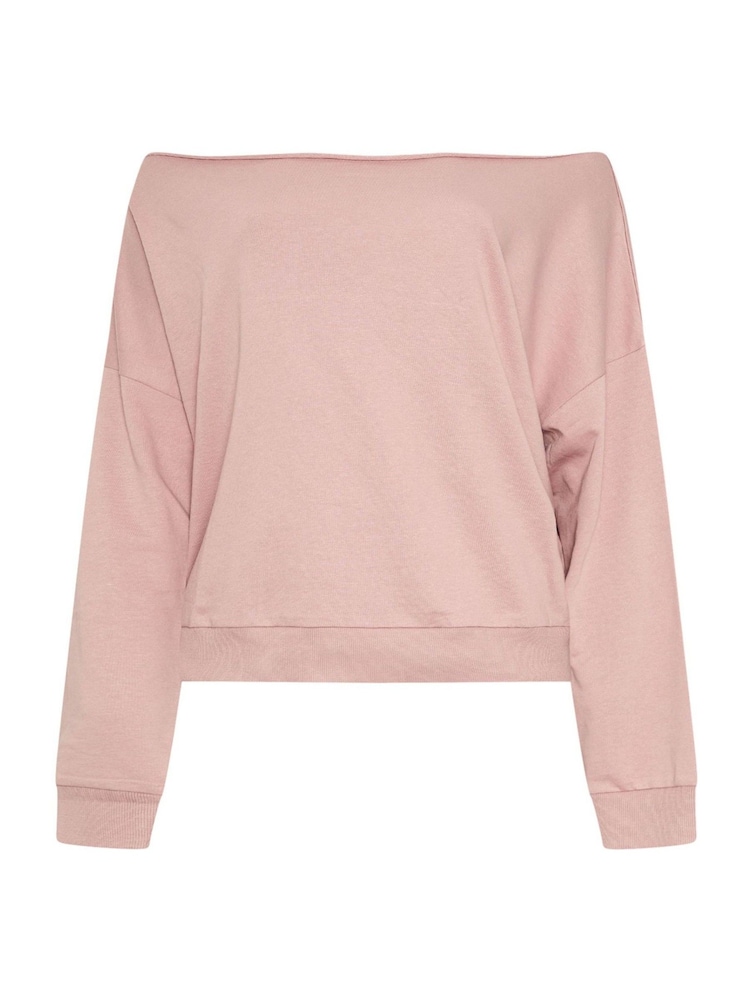 Yours Curve Pink Off Shoulder Sweatshirt - Image 5 of 5