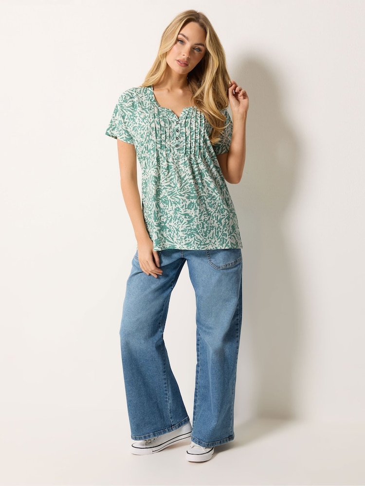 M&Co Green Cotton Henley Top - Image 2 of 5