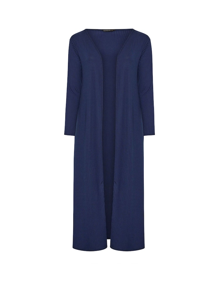 Yours Curve Blue Limited Ribbed Maxi Cardigan - Image 5 of 5 Yours Curve Blue Limited Ribbed Maxi Cardigan - Image 5 of 5