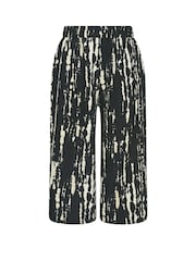 Yours Curve Black Cropped Abstract Wide Leg Trousers - Image 5 of 5