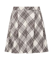 Yours Curve Natural Limited Checked Pleated Skirt - Image 5 of 5