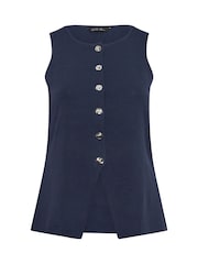 Yours Curve Blue Limited Knitted Waistcoat - Image 5 of 5