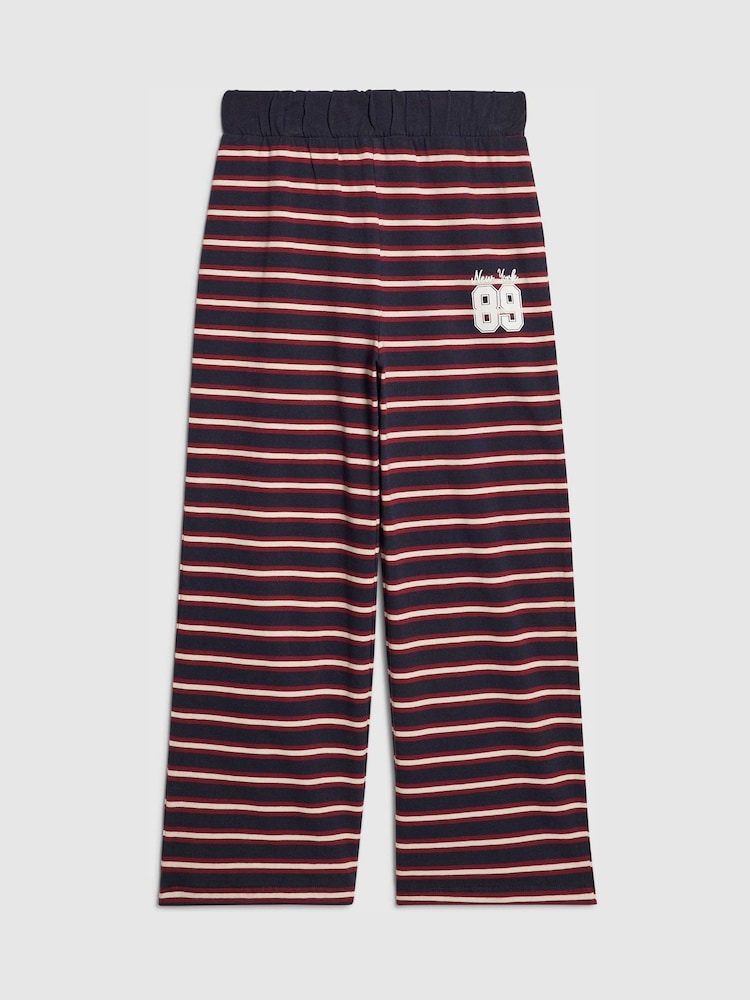 River Island Blue Stripe Wide Leg Trousers - Image 1 of 4