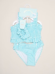 Miss Blue Gingham Bikini Set With Scrunchie - Image 2 of 6