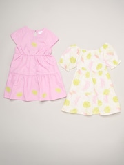 Miss Purple Floral Print And Chambray Dresses 2 Pack - Image 1 of 5