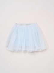 Miss Light Blue Bow Applique Short Sleeve T-Shirt And Tutu Skirt Outfit Set - Image 3 of 5