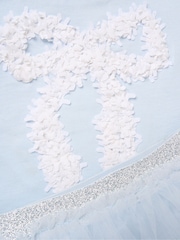 Miss Light Blue Bow Applique Short Sleeve T-Shirt And Tutu Skirt Outfit Set - Image 5 of 5