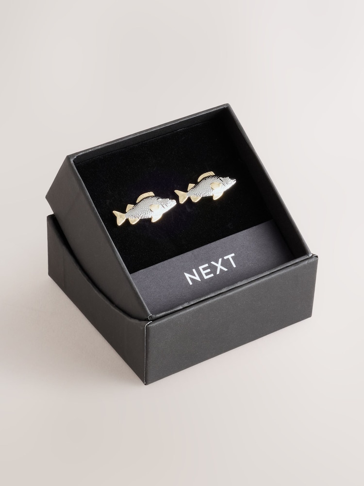 Silver/Gold Fish Novelty Cufflinks - Image 3 of 3 Silver/Gold Fish Novelty Cufflinks - Image 3 of 3