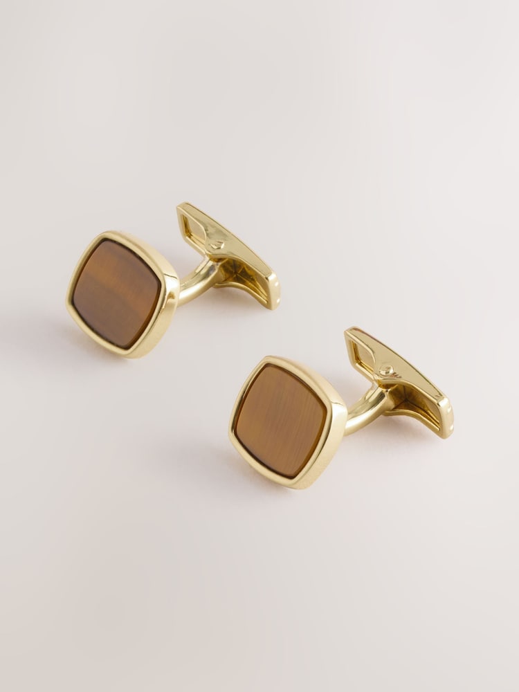 Tiger's Eye Cufflinks - Image 2 of 2 Tiger's Eye Cufflinks - Image 2 of 2