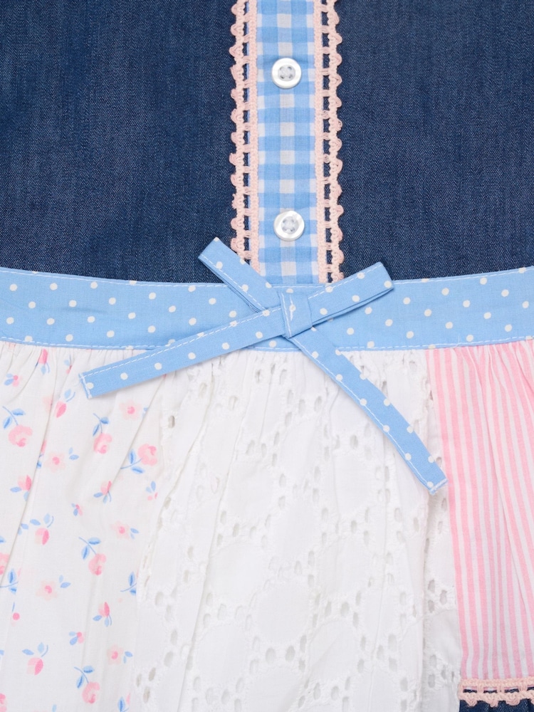 Miss Blue Floral Patchwork Dress - Image 3 of 3 Miss Blue Floral Patchwork Dress - Image 3 of 3