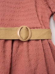 Miss Red Textured Dress And Belt Outfit Set - Image 3 of 3